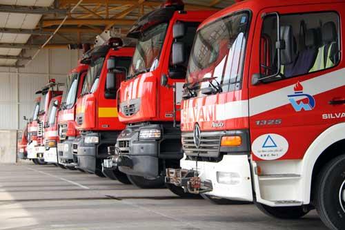 مهار آتش در انبار لوازم بهداشتی