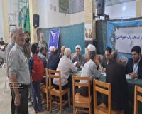 دیدار مردمی مسئولان قضایی و انتظامی در مسجد حضرت ابوالفضل (ع) الوند